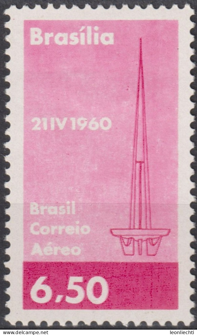 1960 Brasilien AEREO *F Mi:BR 981, Sn:BR C97, Yt:BR PA85, Brasilia TV Tower, TV Turm - Ungebraucht