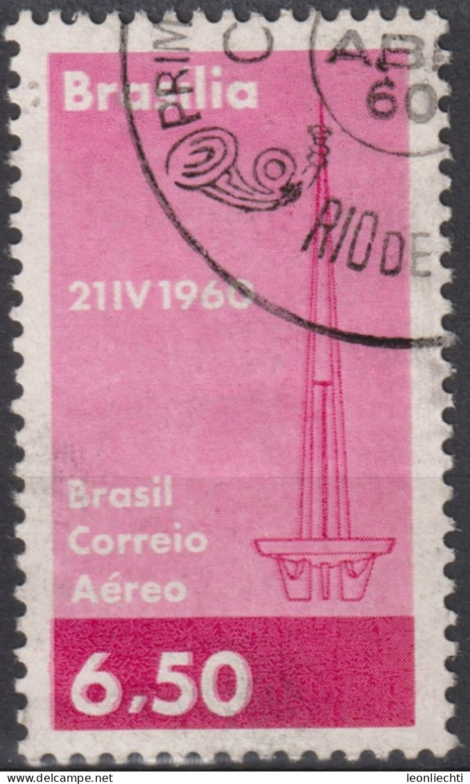 1960 Brasilien AEREO ° Mi:BR 981, Sn:BR C97, Yt:BR PA85, Brasilia TV Tower, TV Turm - Used Stamps