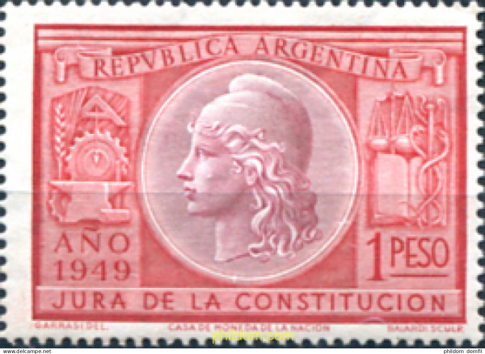 725675 MNH ARGENTINA 1949 JURA DE LA COSTITUCION - Ungebraucht