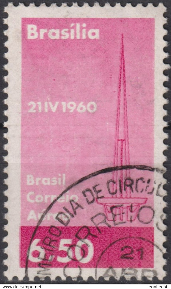 1960 Brasilien AEREO ° Mi:BR 981, Sn:BR C97, Yt:BR PA85, Brasilia TV Tower, TV Turm - Used Stamps