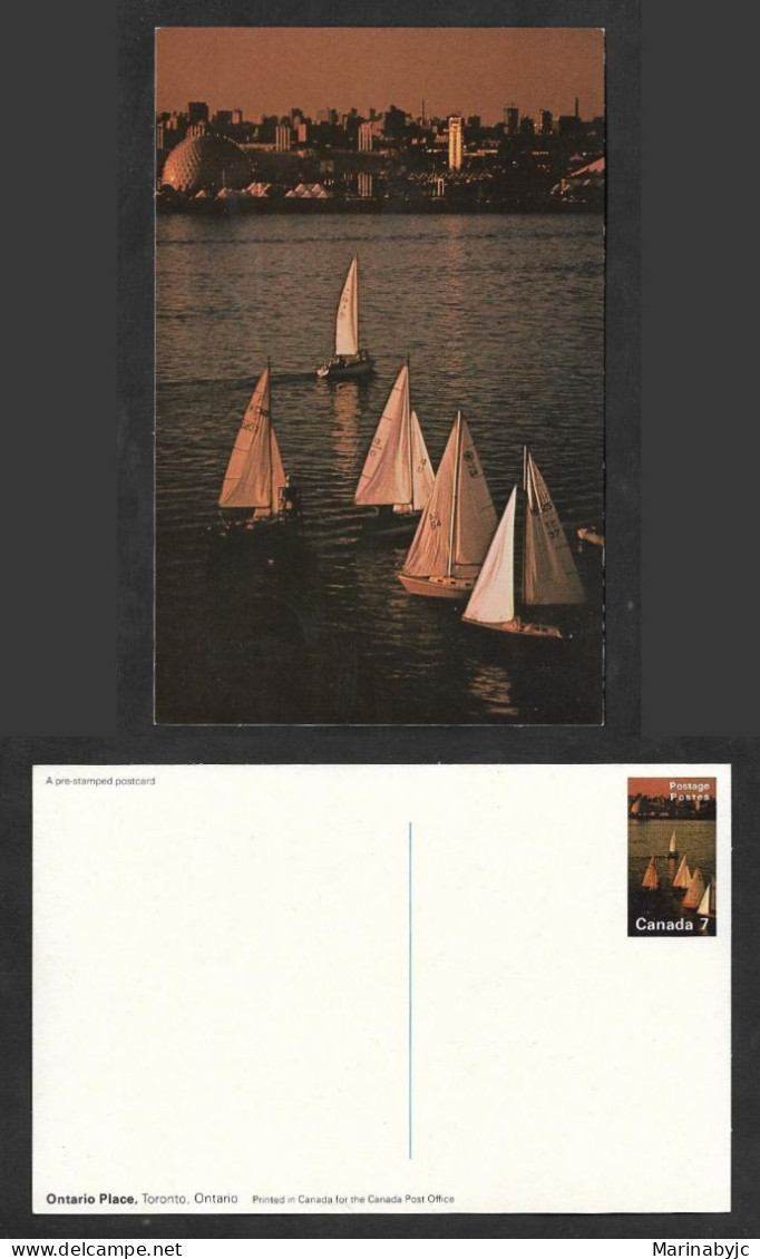 SE)1989 CANADA, POSTCARD SAILBOATS, ONTARIO, TORONTO, UNCIRCULATED, XF - Oblitérés