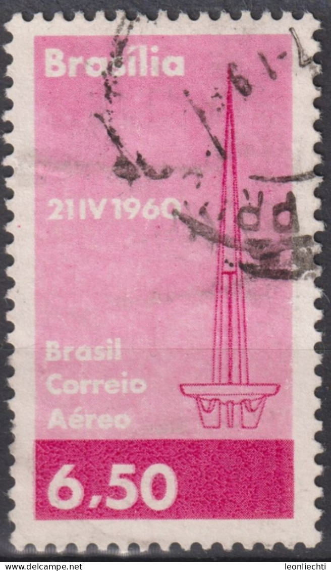 1960 Brasilien AEREO ° Mi:BR 981, Sn:BR C97, Yt:BR PA85, Brasilia TV Tower, TV Turm - Luchtpost