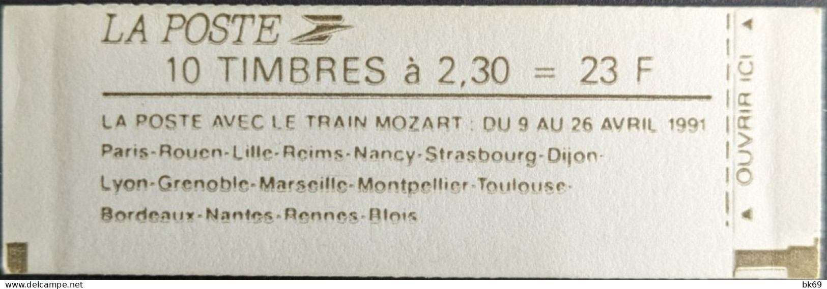 Variété 2614-C11a Sans Point A Blois Et Tiret Incomplet , N° Comptable Briat 2.30 R Cote 50€ Carnet Fermé - Moderni : 1959-…