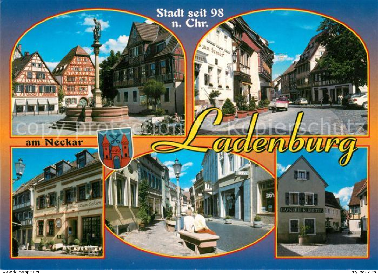 73203413 Ladenburg Altstadt Fachwerkhaeuser Brunnen Gasse Ladenburg - Ladenburg