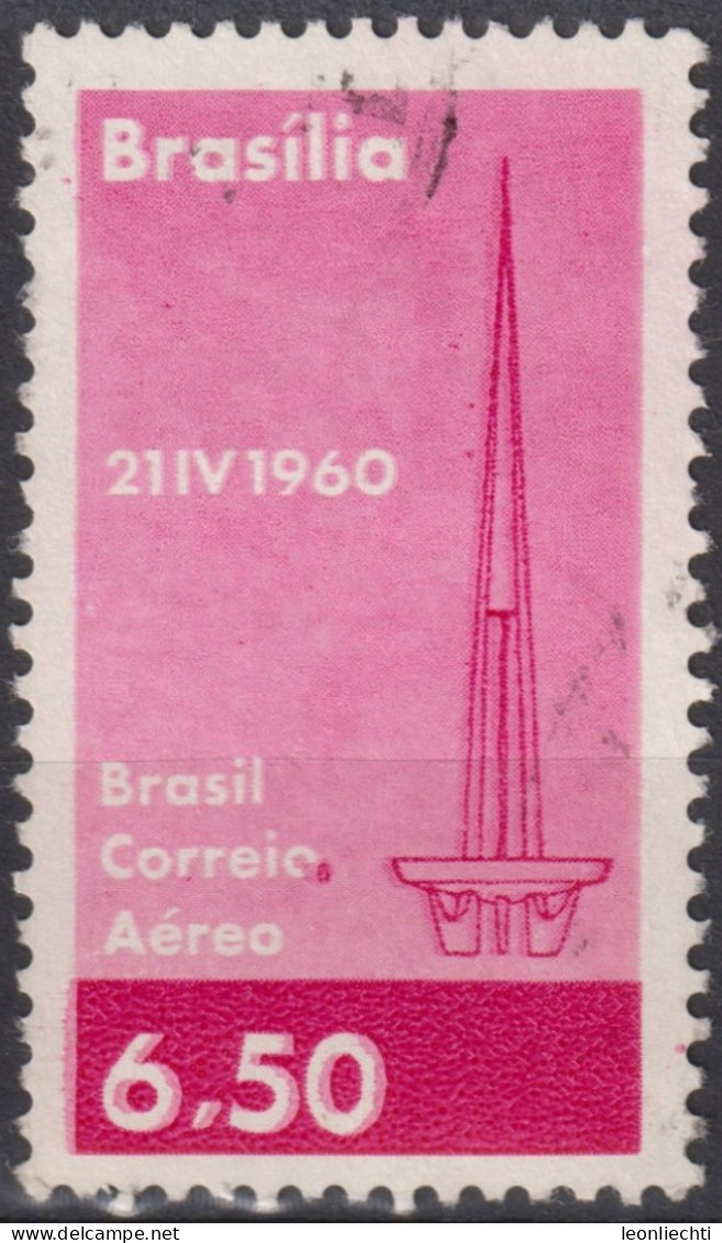 1960 Brasilien AEREO ° Mi:BR 981, Sn:BR C97, Yt:BR PA85, Brasilia TV Tower, TV Turm - Posta Aerea