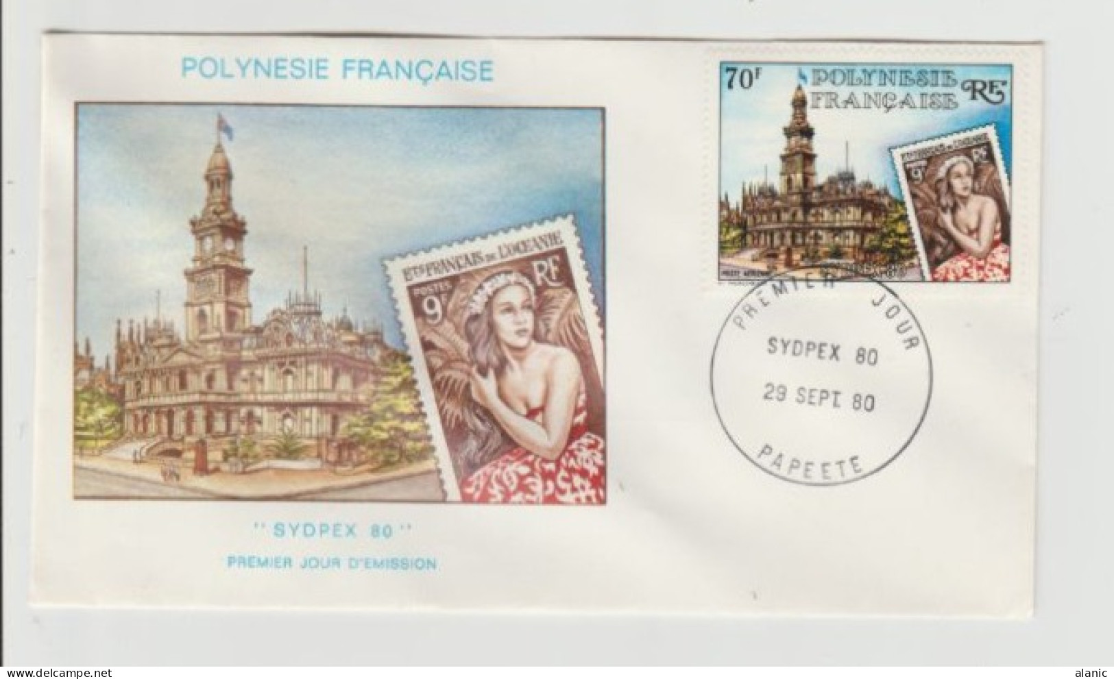 FDC POLYNESIE SYDNEX 80 PHILATELIE N° YVERT ET TELLIER PA 155 - FDC