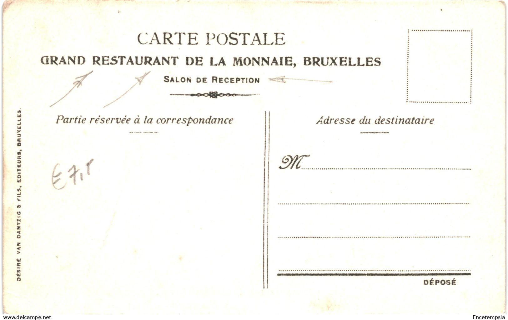 CPA Carte Postale Belgique Bruxelles Grand Restaurant De La Monnaie Salon De Réception 1908 VM78294-1 - Cafés, Hôtels, Restaurants