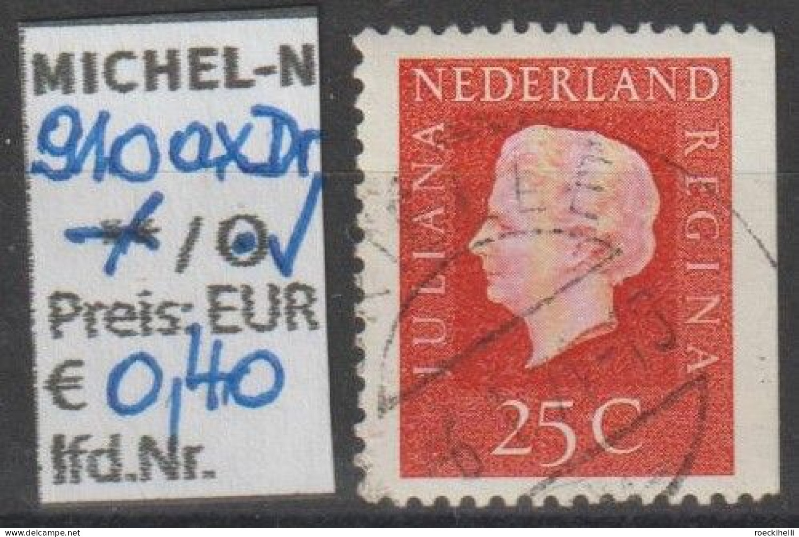 1969 - NIEDERLANDE - FM/DM "Königin Juliana" 25 C Zinnober - O  Gestempelt - S. Scan (910axDro Nl) - Usati