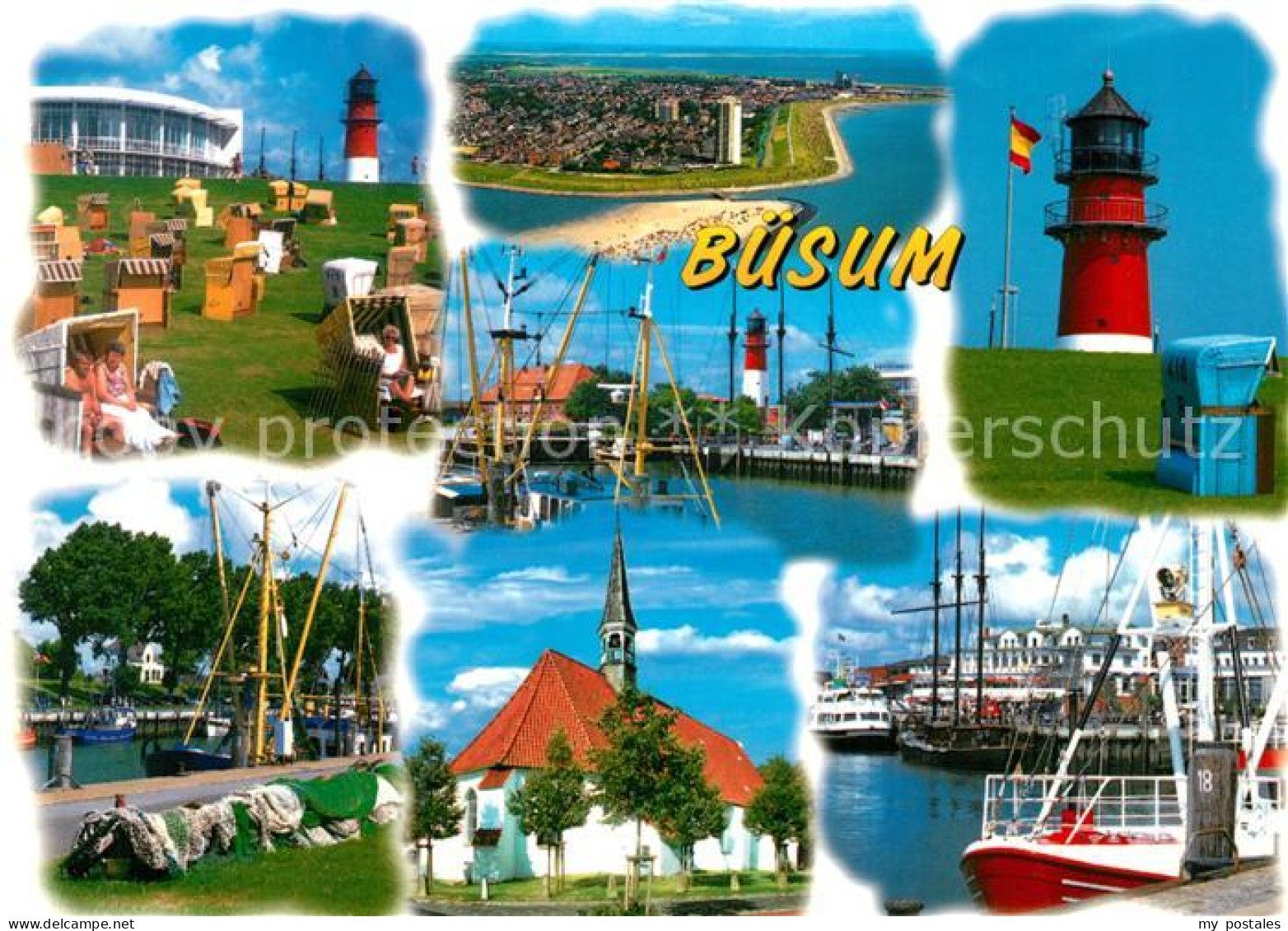 73201778 Buesum Nordseebad Leuchtturm Strand Kirche Hafen  Buesum Nordseebad - Büsum