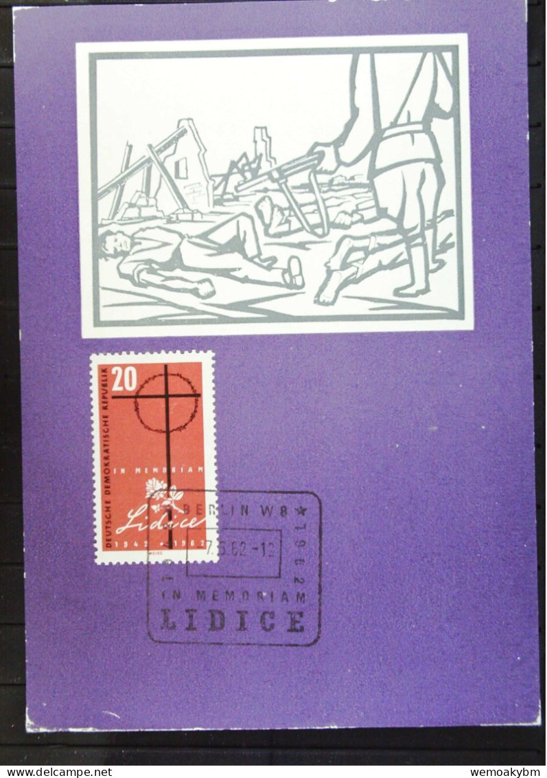 DDR: 2 FDC-Gednkkarten An Den 20. Jahrestag Der Zerstörung Von Lidice (CZ) Vom 7.6.1962  Knr: 891/2 - 1st Day – FDC (sheets)