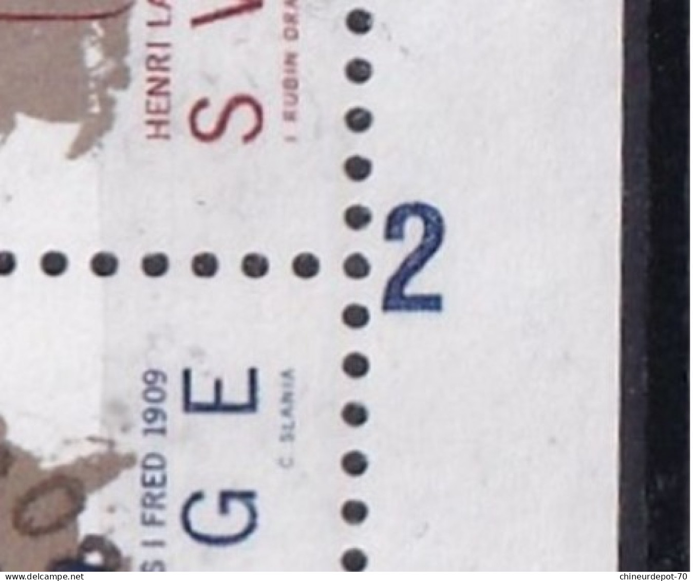 AUGUSTE BEERNAERT HENRI LA FONTAINE PRIX NOBEL DE LA PAIX N° PLANCHE 2 - Used Stamps