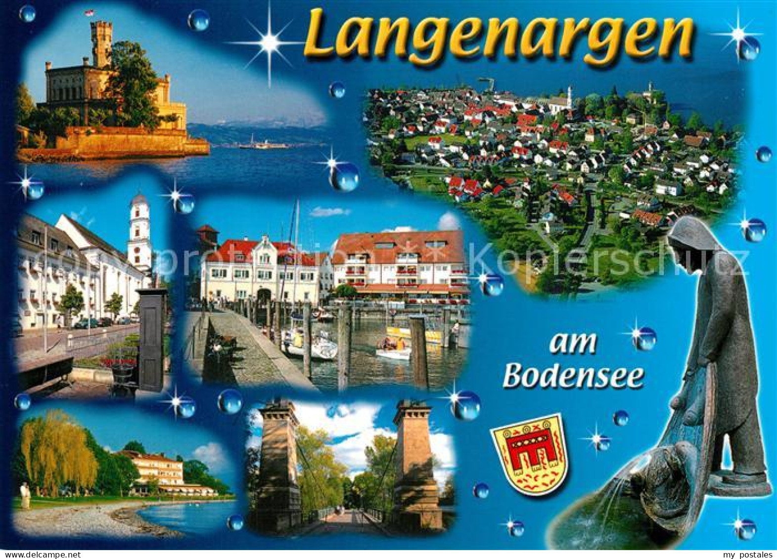 73201523 Langenargen Bodensee Burg Hafen Denkmal Stadtansicht Langenargen Bodens - Langenargen