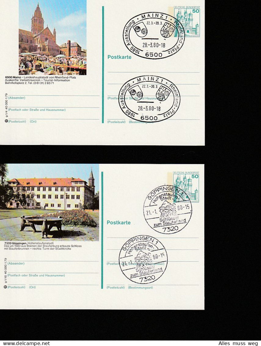 P130 - 41 Verschiedene Gestempelte Karten - Cartes Postales Illustrées - Oblitérées