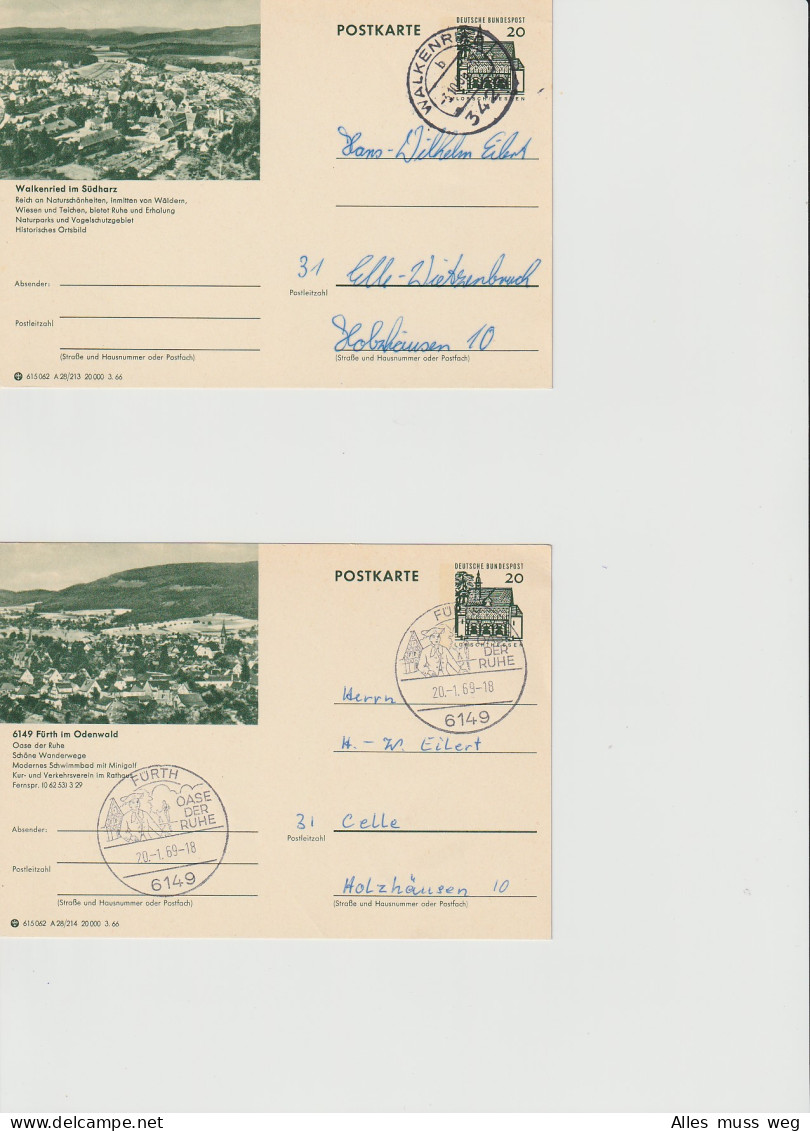 Aus P89 Und P91 ; 20 Verschiedene Gestempelte Ganzsachen - Cartes Postales Illustrées - Oblitérées