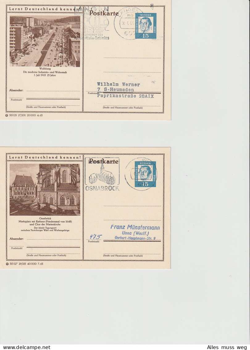 Aus P81 ; 14 Verschiedene Gestempelte Ganzsachen - Cartes Postales Illustrées - Oblitérées