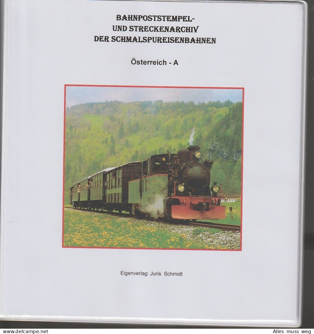 Bahnpoststempel- Und Streckenarchiv Der Schmalspurbahnen Österreich ( 2 Seiten Fleckig , Siehe Scan) - Guides & Manuels