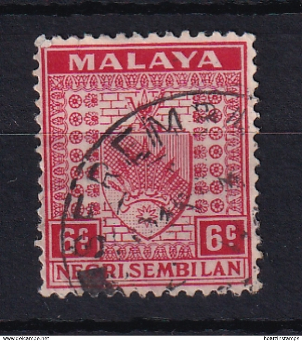 Negri Sembilan: 1935/41   Arms     SG27    6c   Scarlet    Used - Negri Sembilan