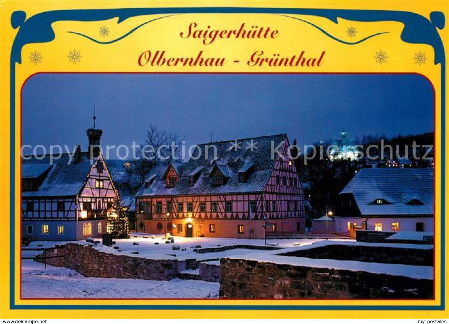 73200930 Gruenthal Olbernhau Saigerhuette Winter Abendstimmung Gruenthal Olbernh - Olbernhau