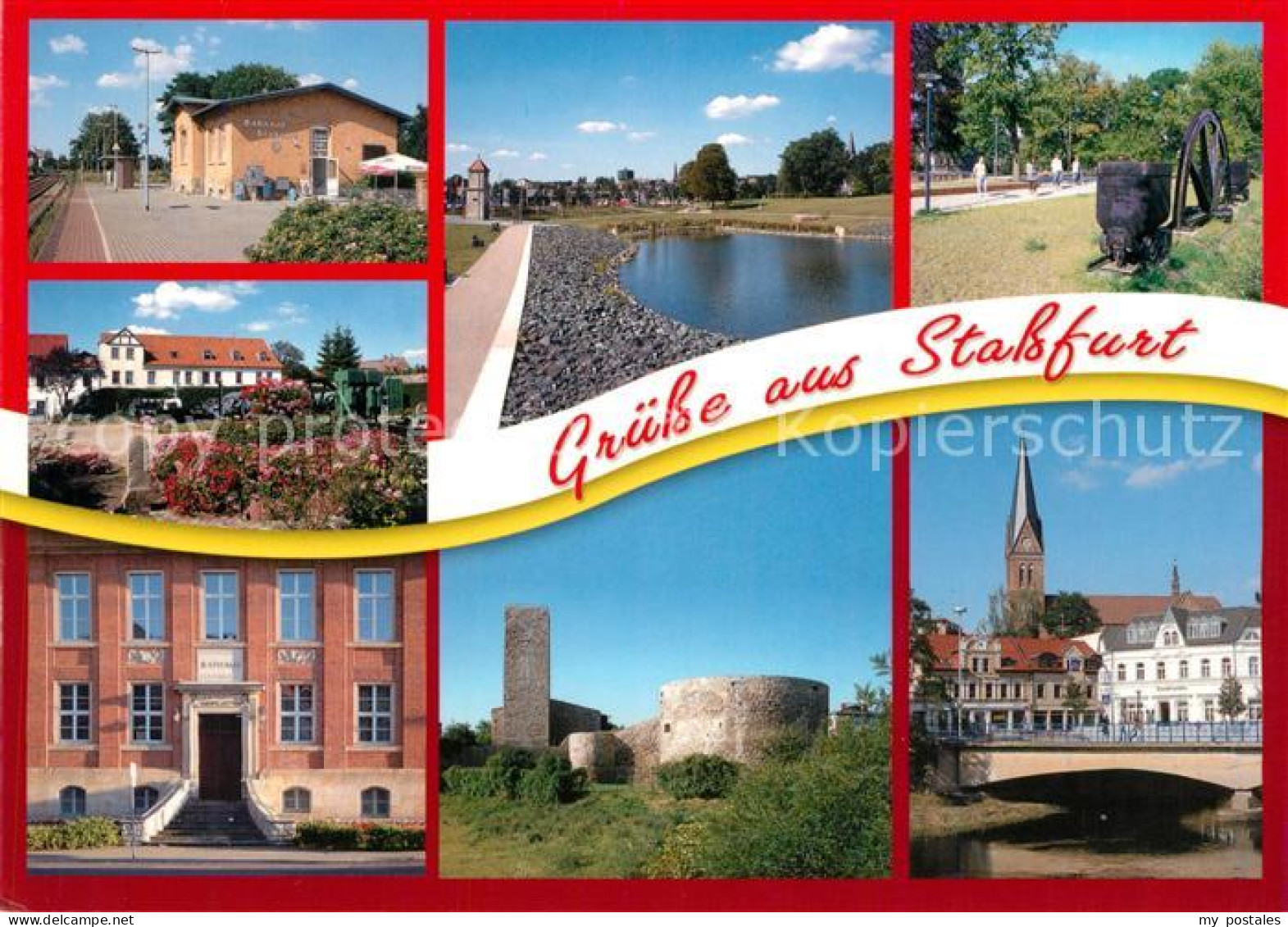 73200770 Stassfurt Bahnhof Rathaus Bodebruecke Marienkirche Stassfurt - Stassfurt