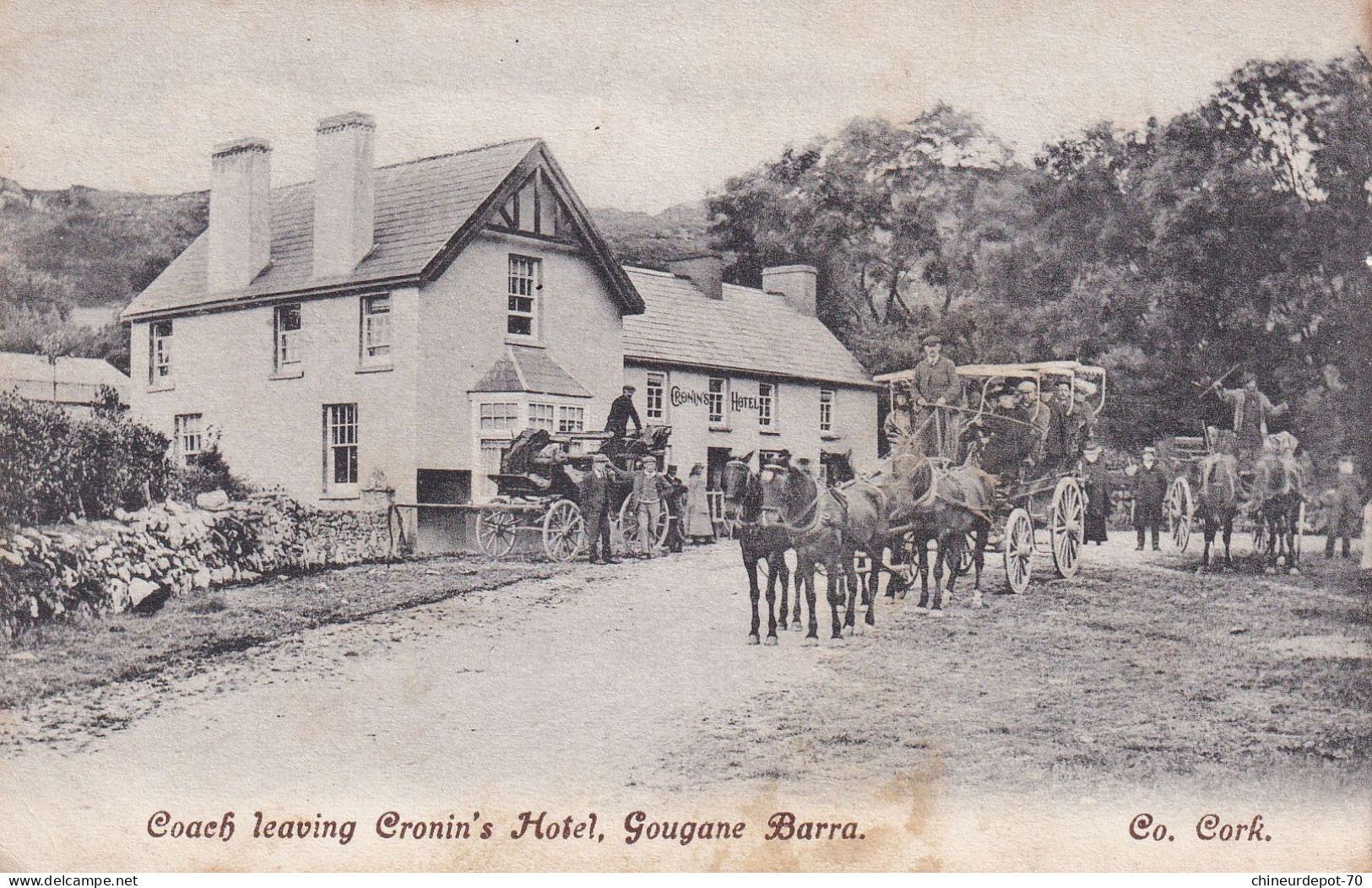 Coach Leaving Cronin's Hotel Gougane Barra  Co Cork - Cork