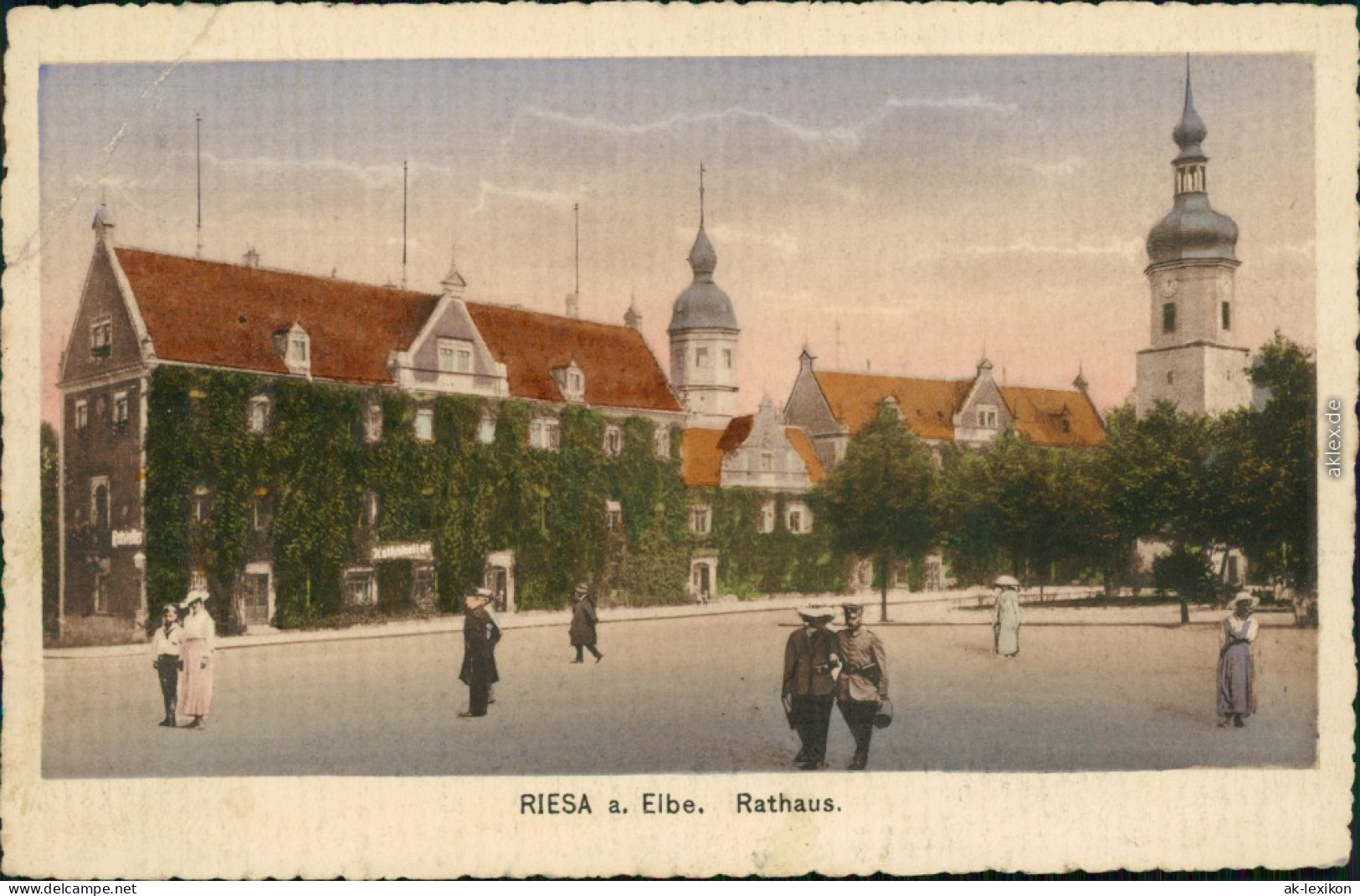 Ansichtskarte Riesa Partie Am Rathaus 191  - Riesa