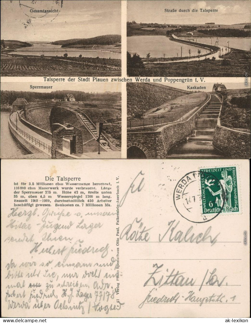 Ruppertsgrün (bei Plauen)-Pöhl 4 Bild Talsperren Der Stadt Plauen 1930  - Poehl