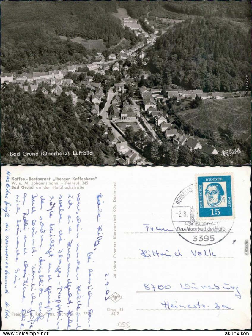 Bad Grund (Harz) Kaffee-Restaurant "Iberger Kaffeehaus", Luftbild 1963  - Bad Grund