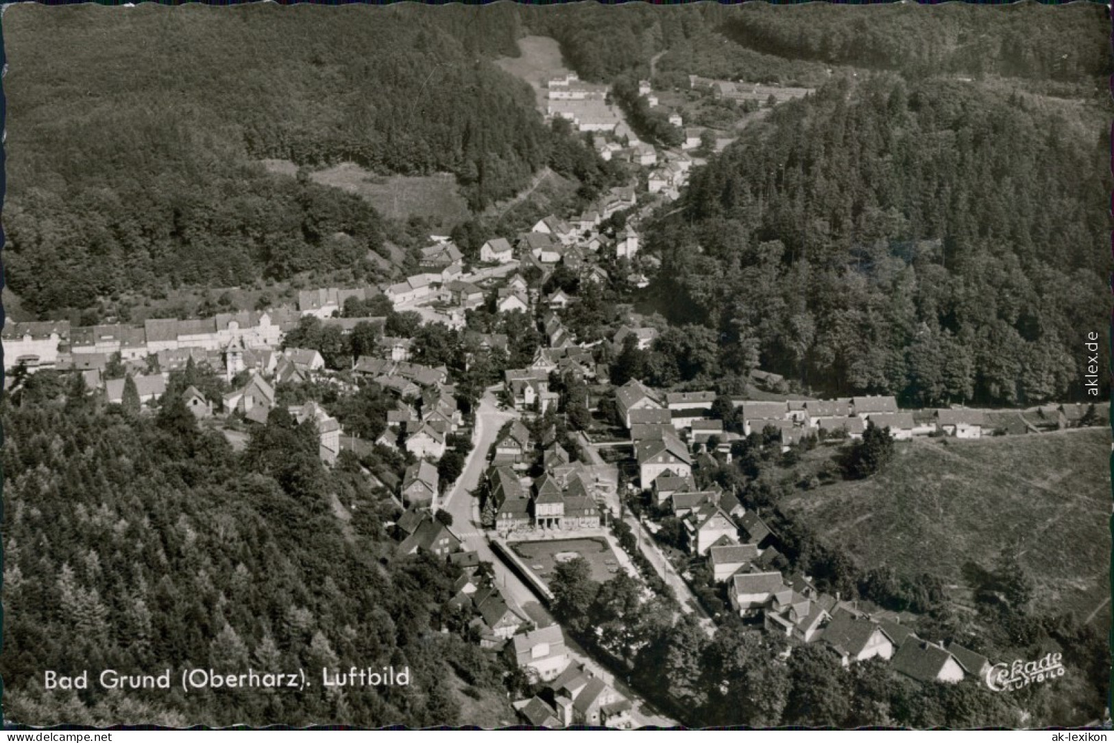 Bad Grund (Harz) Kaffee-Restaurant "Iberger Kaffeehaus", Luftbild 1963  - Bad Grund