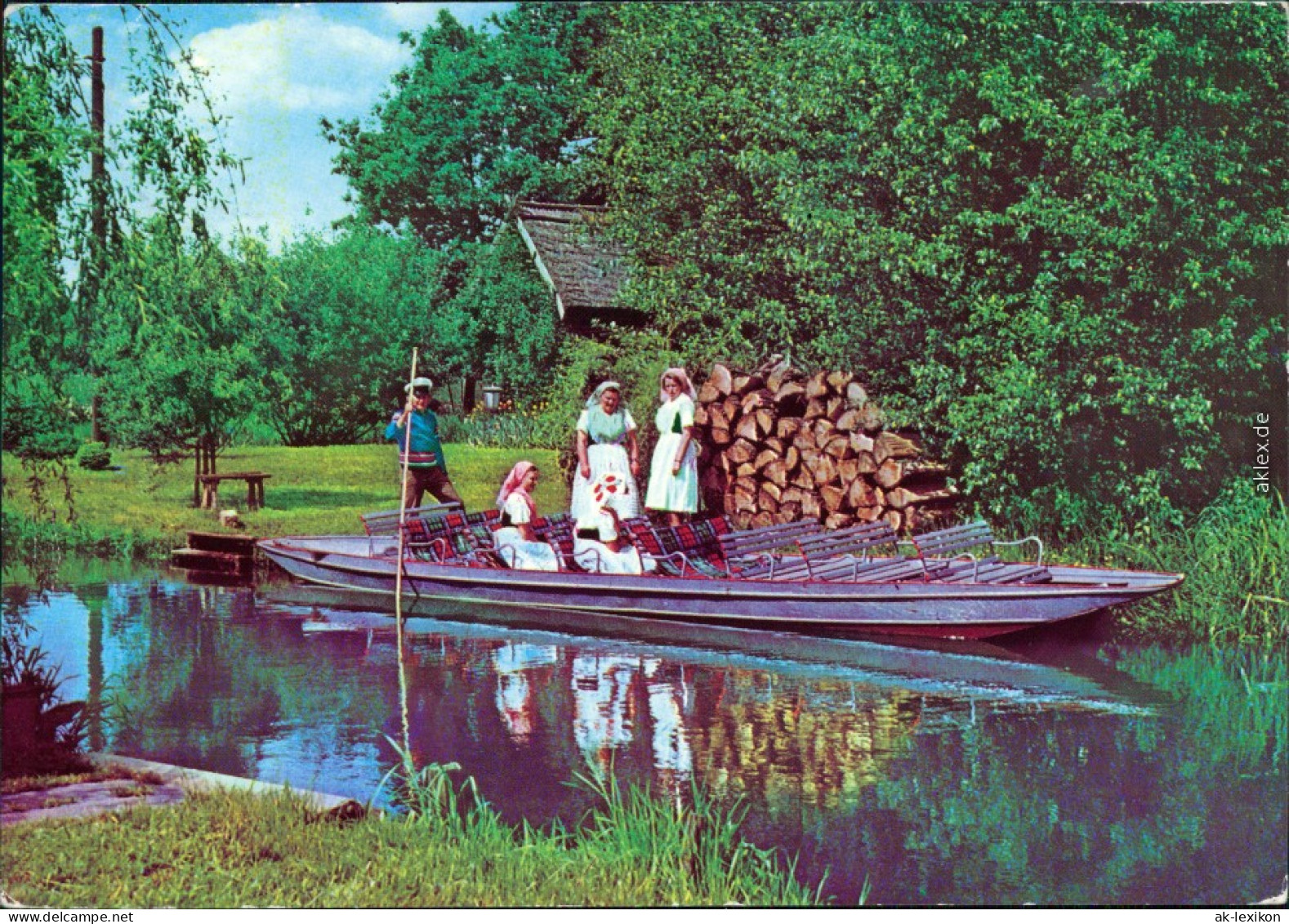 Lübbenau (Spreewald) Lubnjow   Auf Einen Spreewaldkahn Ansichtskarte G1976 - Luebbenau