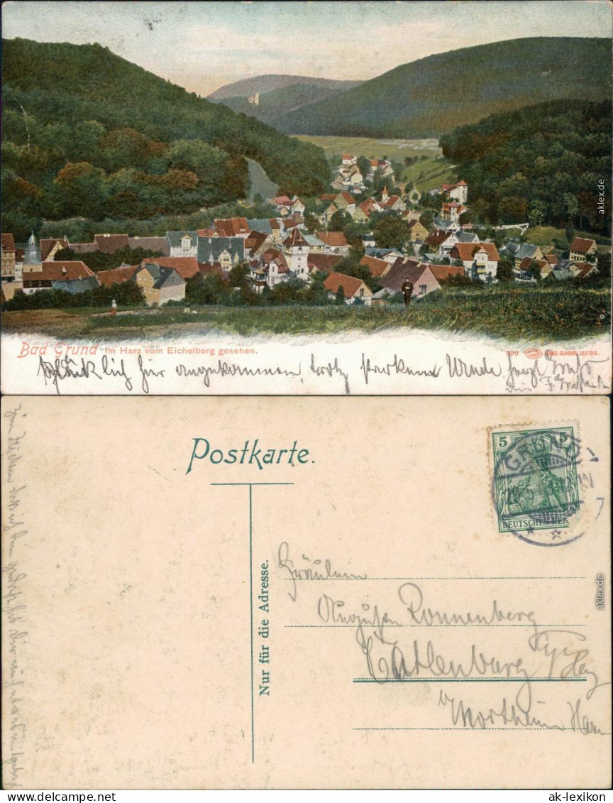 Ansichtskarte Bad Grund (Harz) Panorama-Ansicht 1904 - Bad Grund