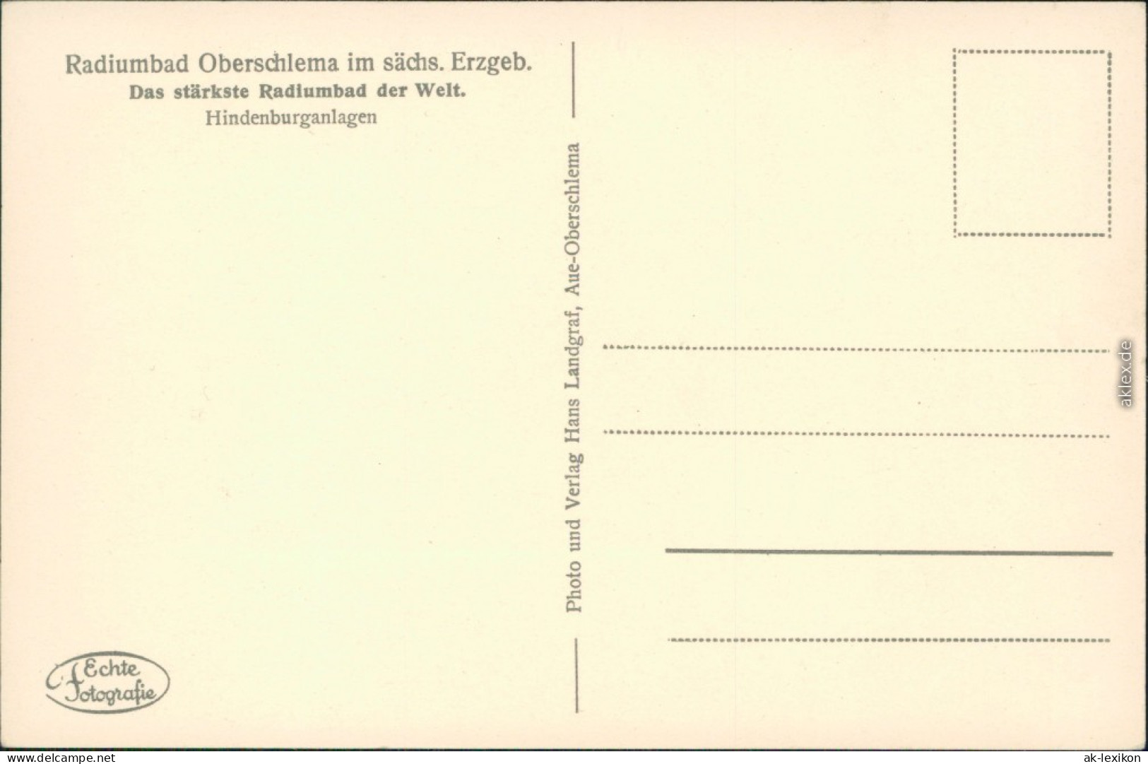 Ansichtskarte Oberschlema-Bad Schlema Straße Und Hindenburganlagen 1934  - Bad Schlema