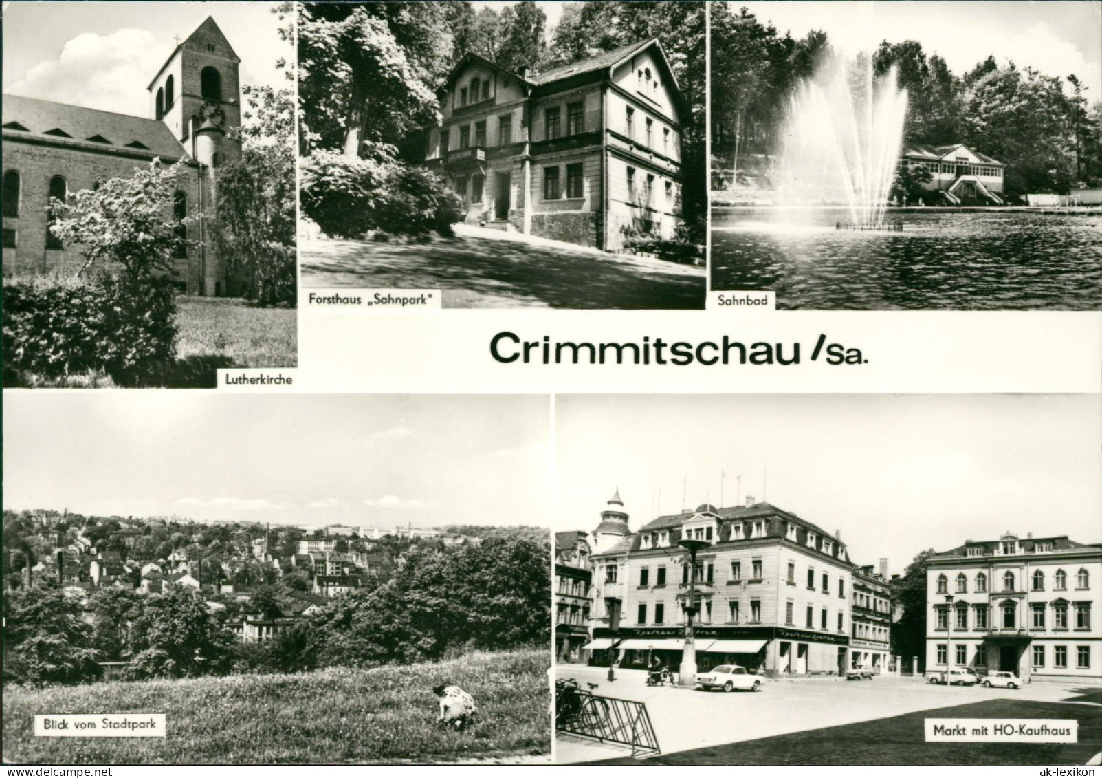 Crimmitschau Lutherkirche, Forsthaus, Sahnbad,  Kaufhaus 1978 - Crimmitschau