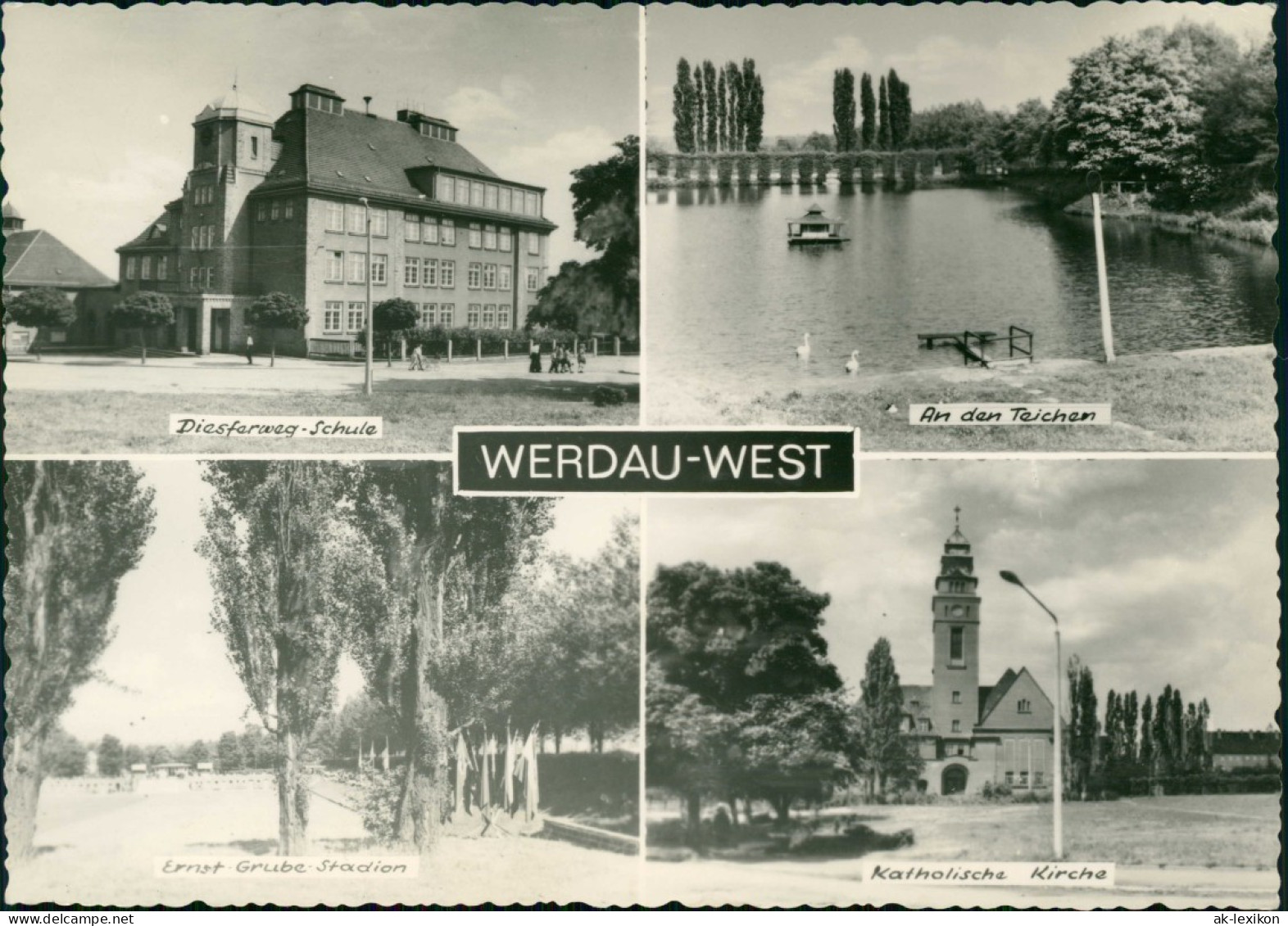 Werdau DDR Mehrbild-AK W.-West U.a. Diesfarweg-Schule An Den Teichen 1967 - Werdau