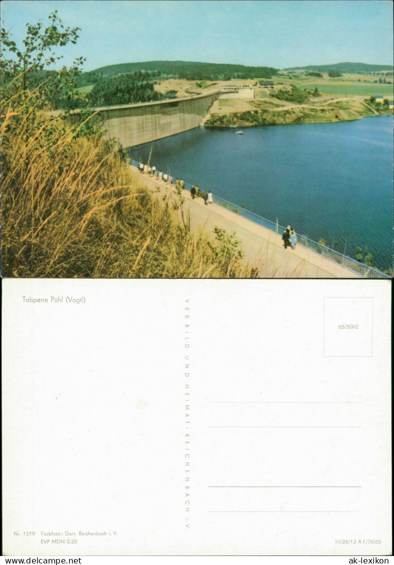 Ansichtskarte Pöhl Talsperre Pöhl (Vogtland) Zur DDR-Zeit 1965 - Poehl