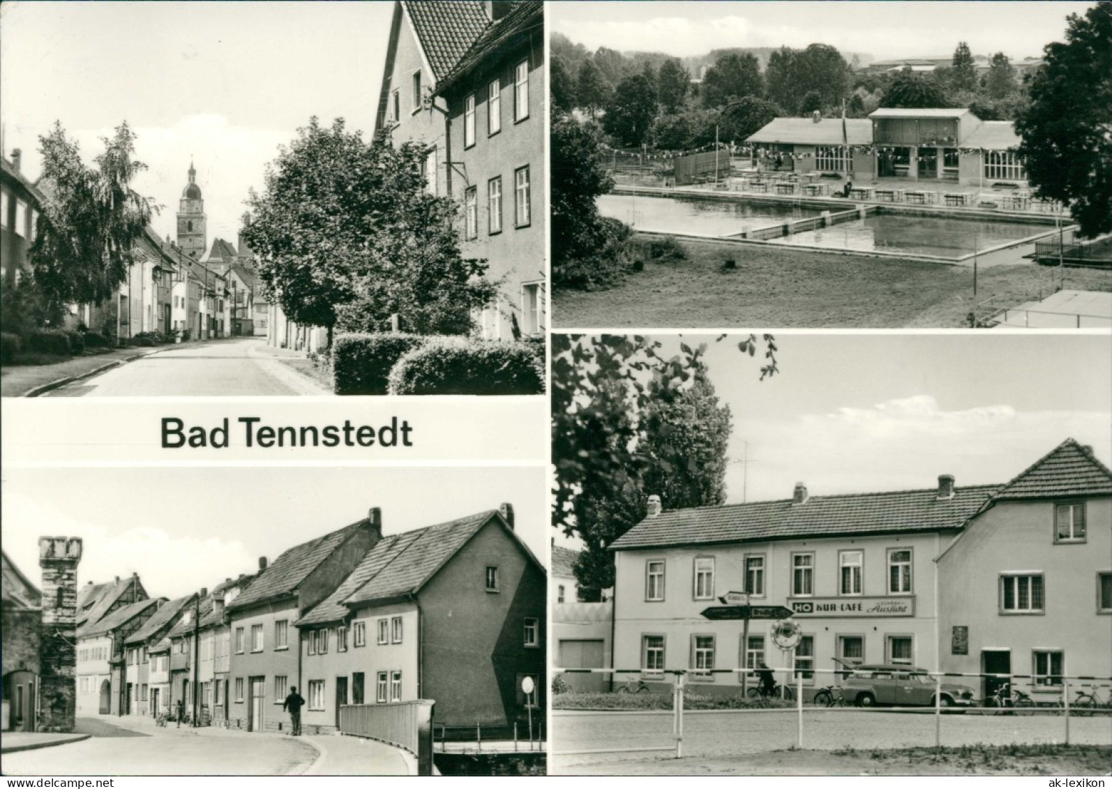 Bad Tennstedt DDR Mehrbild-AK Mit Schwimmbad, Herrenstraße, HO-Kurcafé 1983 - Bad Tennstedt