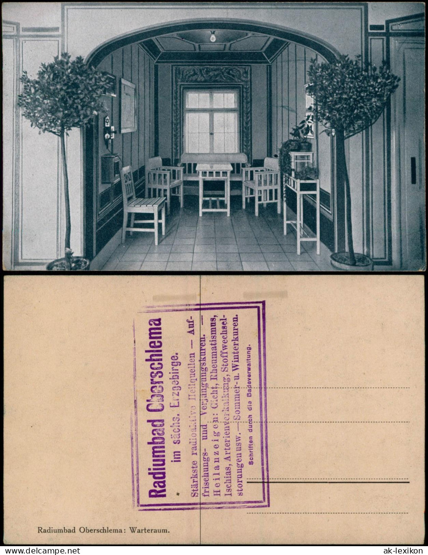 Ansichtskarte Oberschlema-Bad Schlema Radiumbad - Warteraum 1928 - Bad Schlema