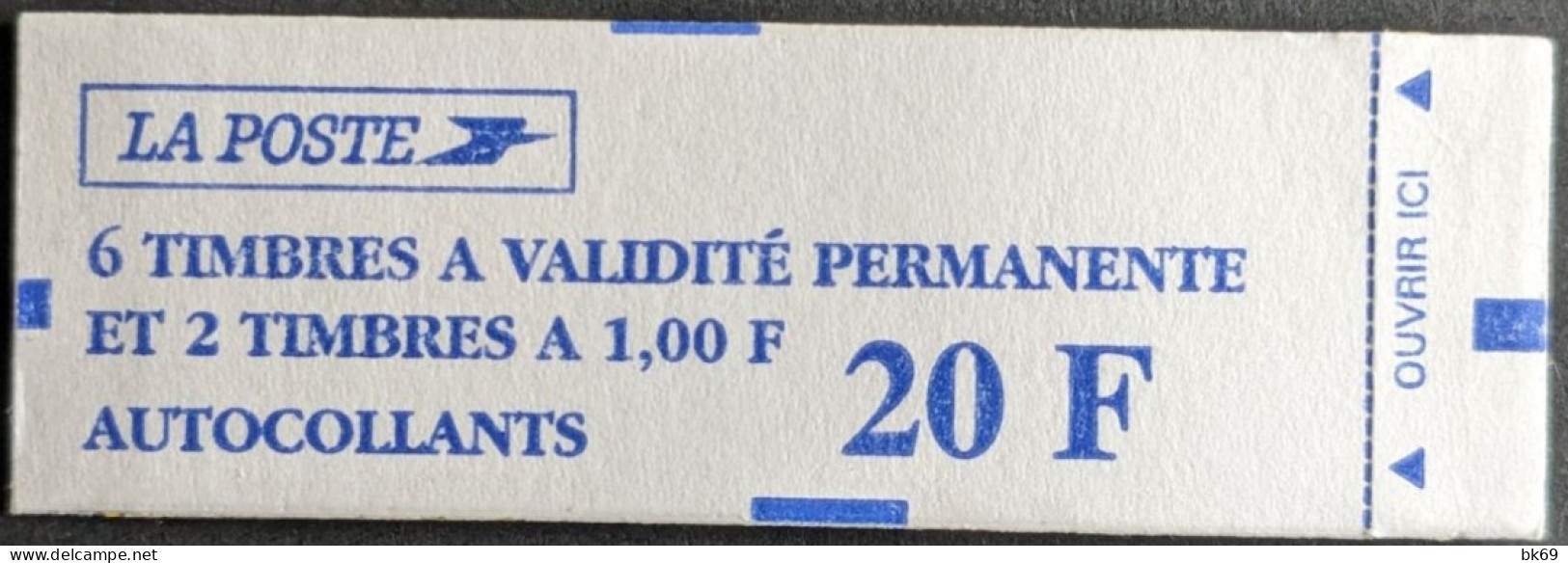 1507 Daté 7/ 02-02-96 Conf.9 Briat SV Rouge + 1.00 Orange Carnet Fermé Faciale 8.88 € - Modernes : 1959-...