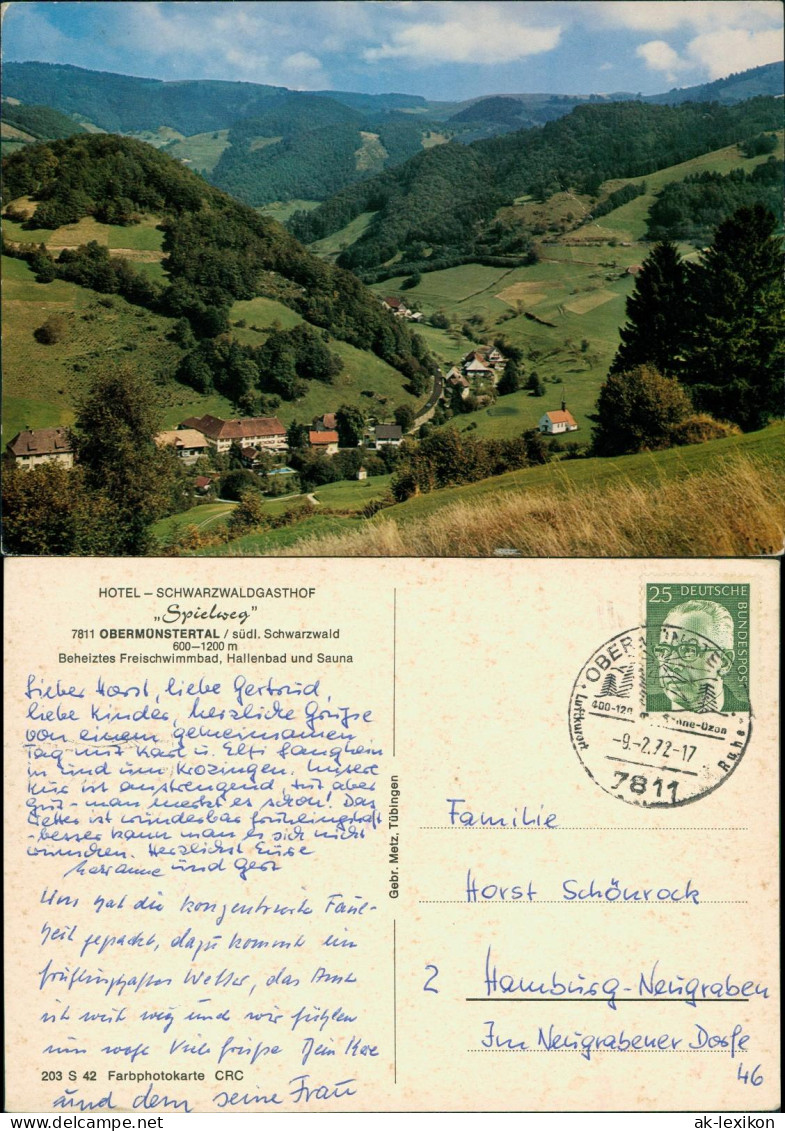 Münstertal/Schwarzwald Panorama Blick Auf OBERMÜNSTERTAL Südl. Schwarzwald 1972 - Muenstertal