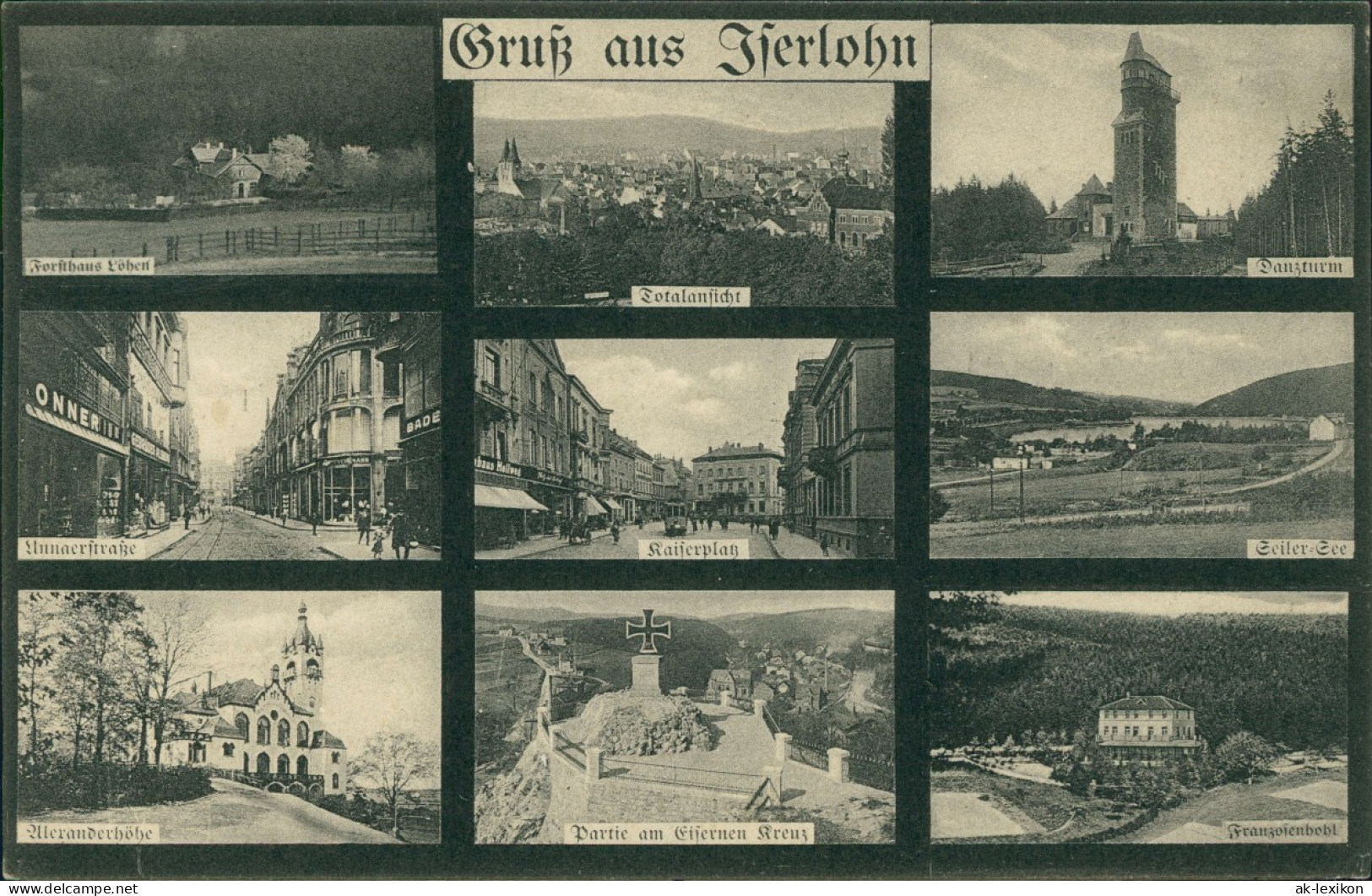 Ansichtskarte Iserlohn Forsthaus, Kaiserplatz, Unnaerstraße 1915 - Iserlohn
