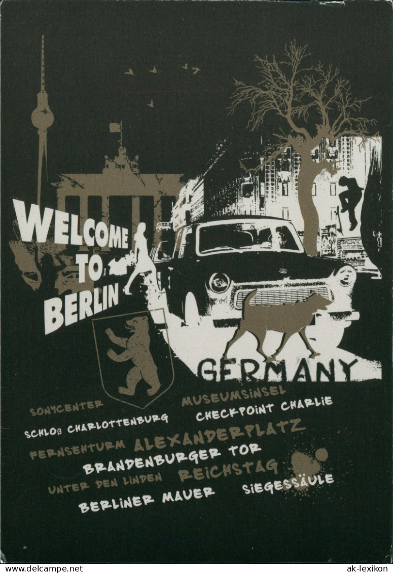 Mitte-Berlin Brandenburger Tor, Trabant, Bauten Künstlerkarte 1999 - Brandenburger Door