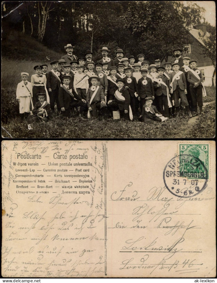 Neusalza-Spremberg Klasse Burschenschaft Vor Haus, Regional 1907 Privatfoto - Neusalza-Spremberg