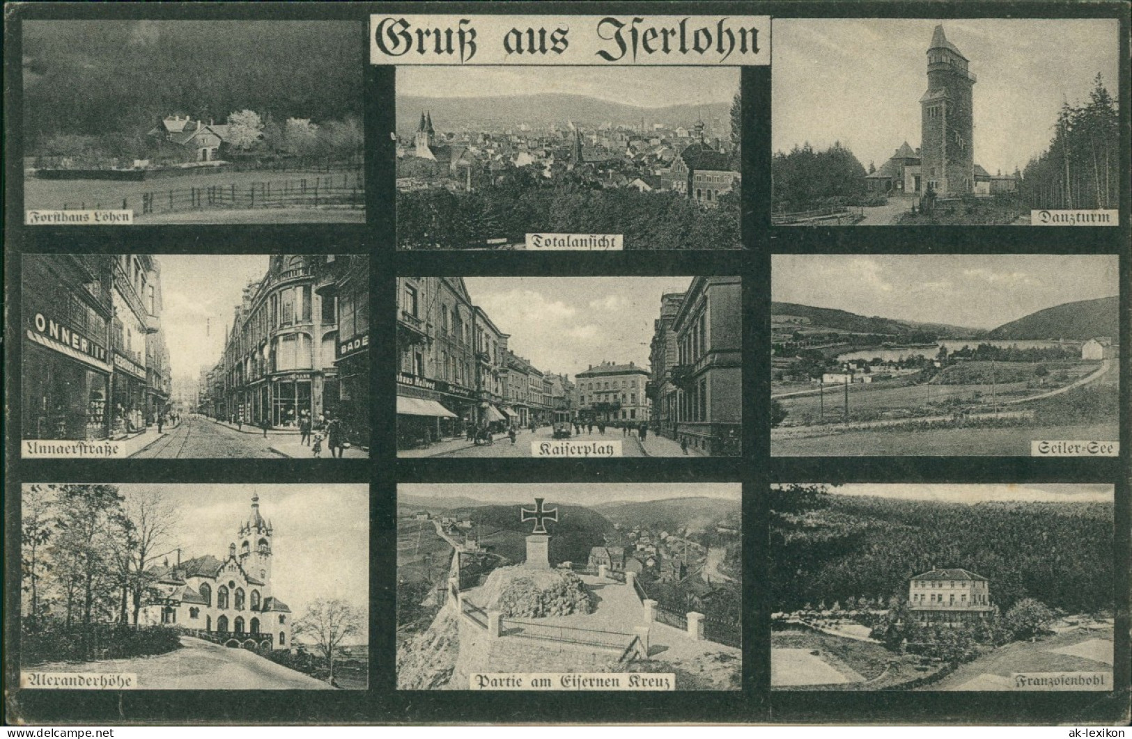 Ansichtskarte Iserlohn Forsthaus, Kaiserplatz, Unnaerstraße 1915/1927 - Iserlohn