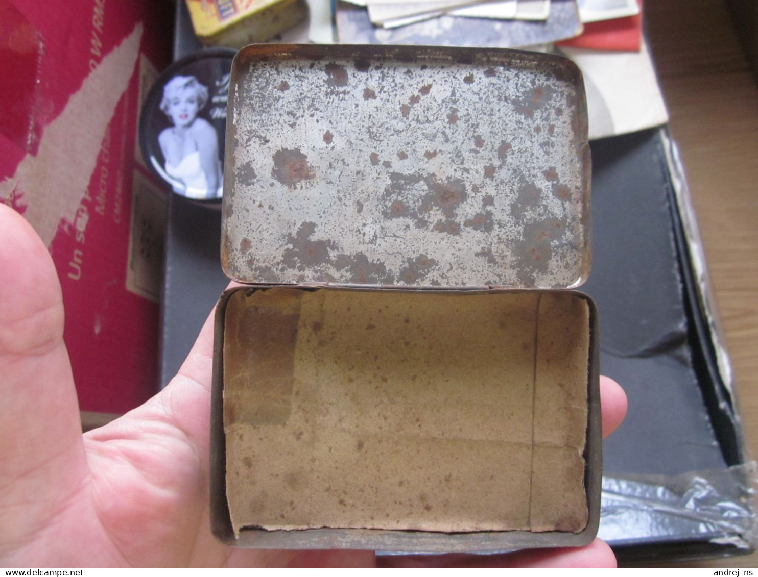 Old Tin Box Falbe Funf 20 Zigaretten - Tabaksdozen (leeg)