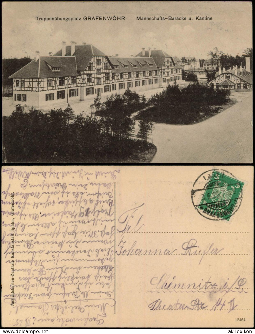 Ansichtskarte Grafenwöhr Truppenübungsplatz, Mannschaftsbaracken 1925 - Grafenwoehr