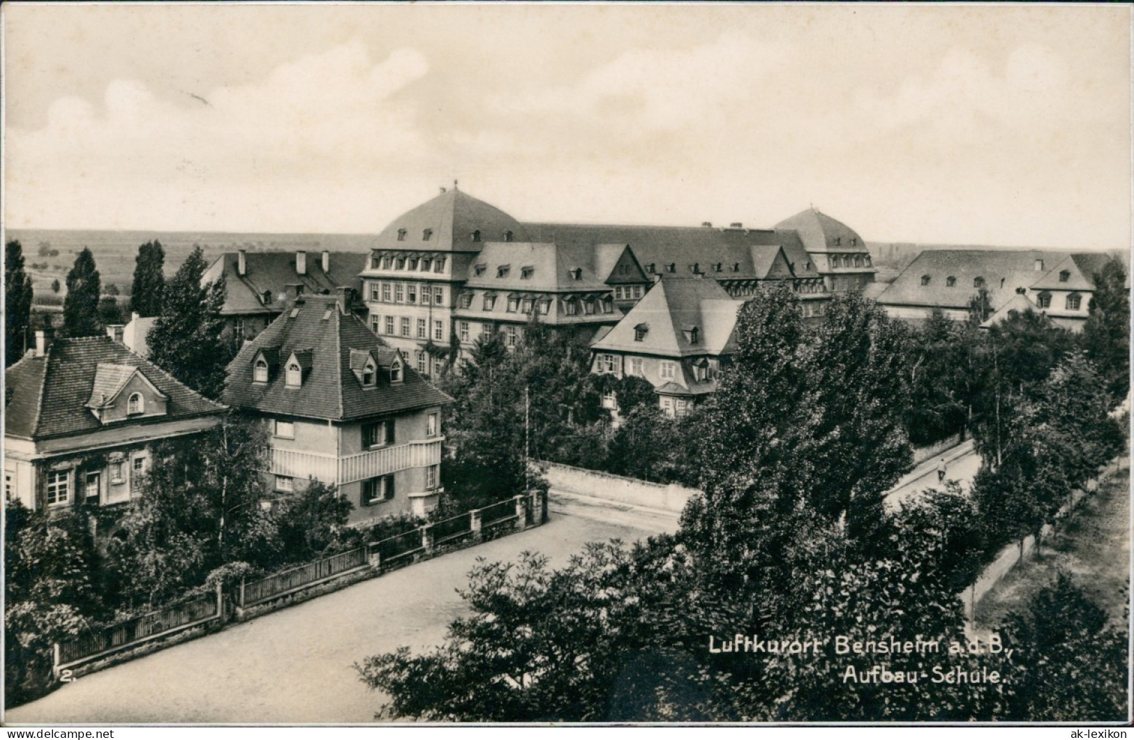 Ansichtskarte Bensheim Aufbau Schule - Fotokarte 1930 - Bensheim