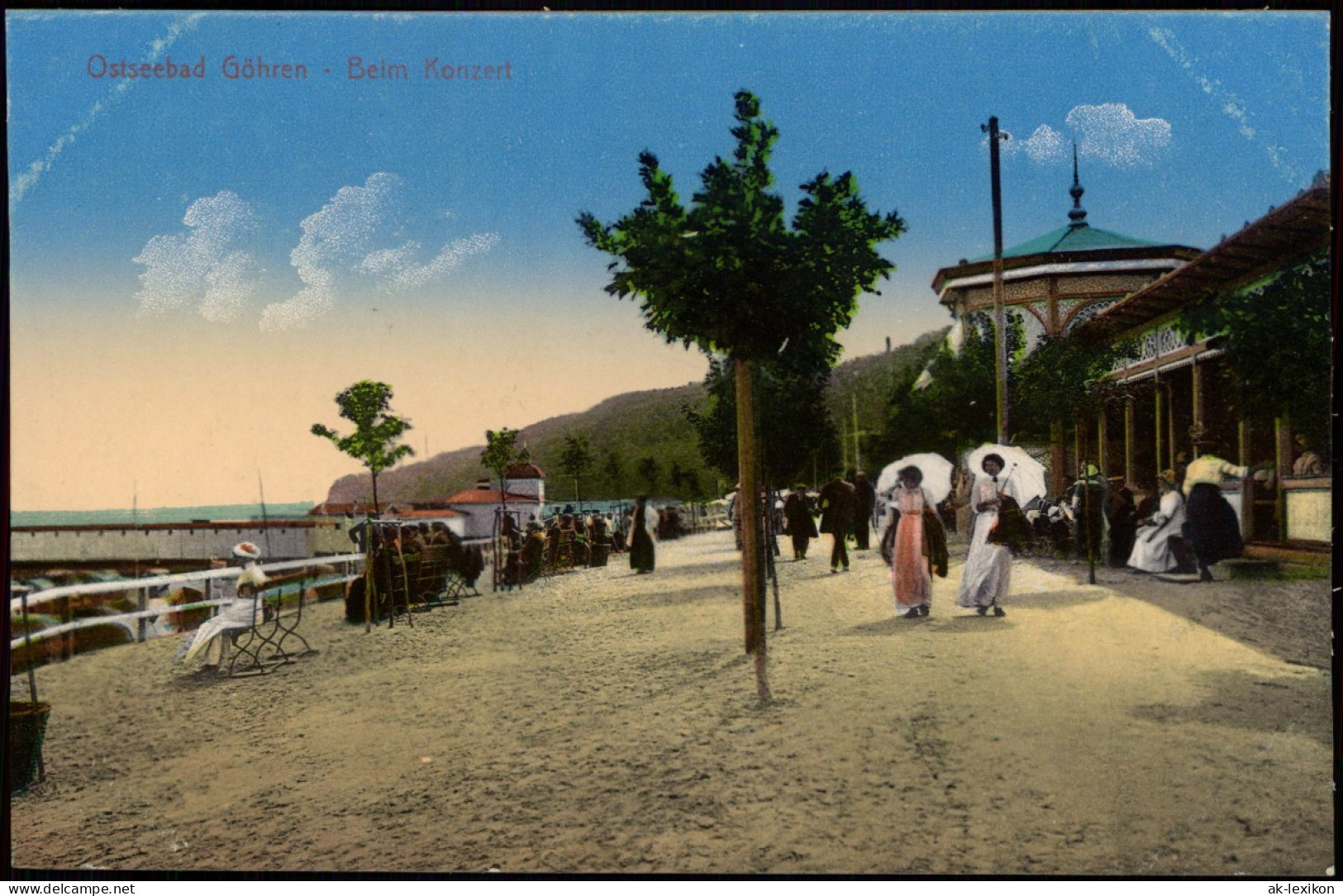 Ansichtskarte Göhren (Rügen) Promenade, Beim Konzert 1914 - Goehren
