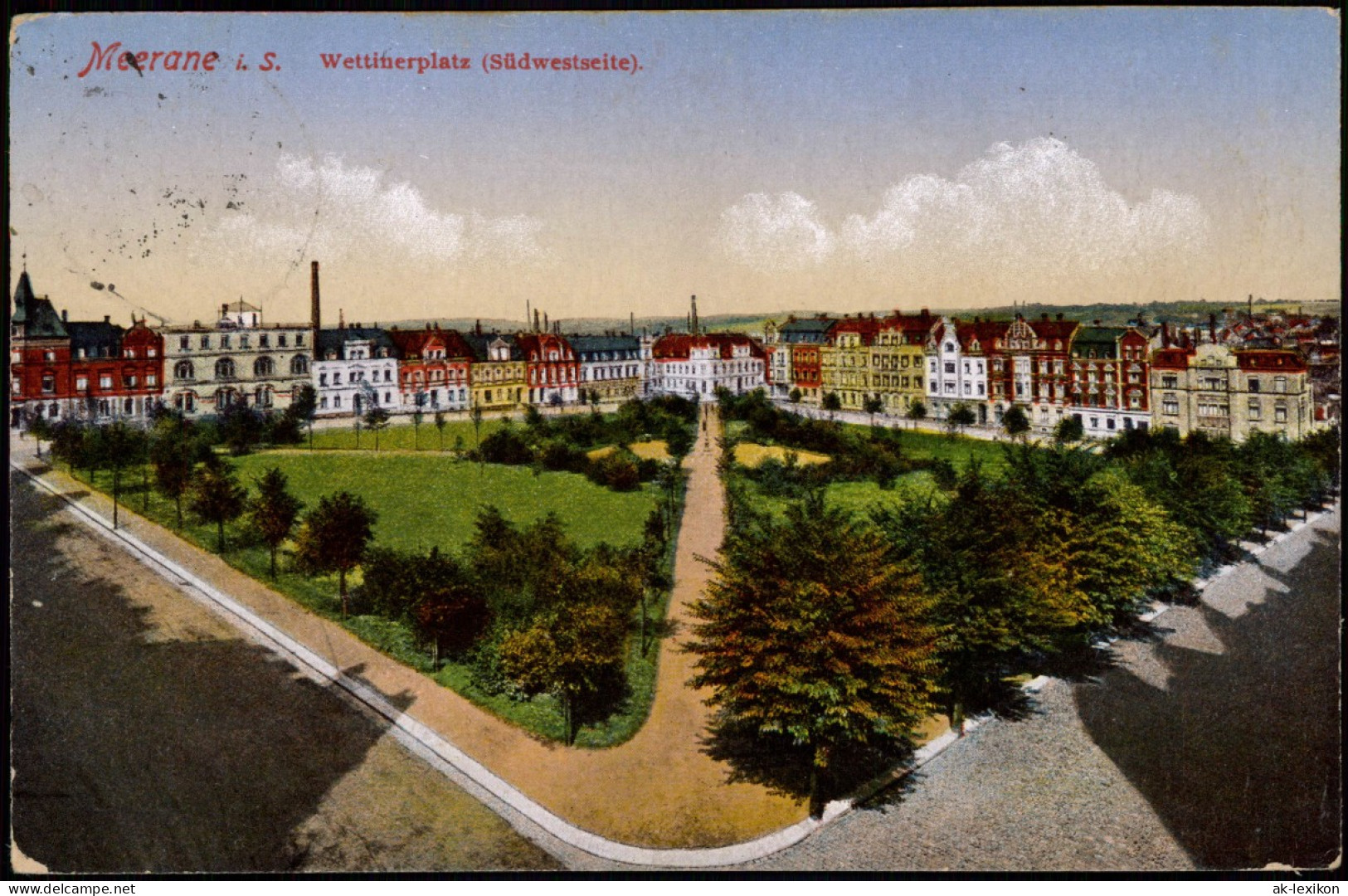 Ansichtskarte Meerane Panorama-Ansicht Mit Wettinerplatz 1925 - Meerane
