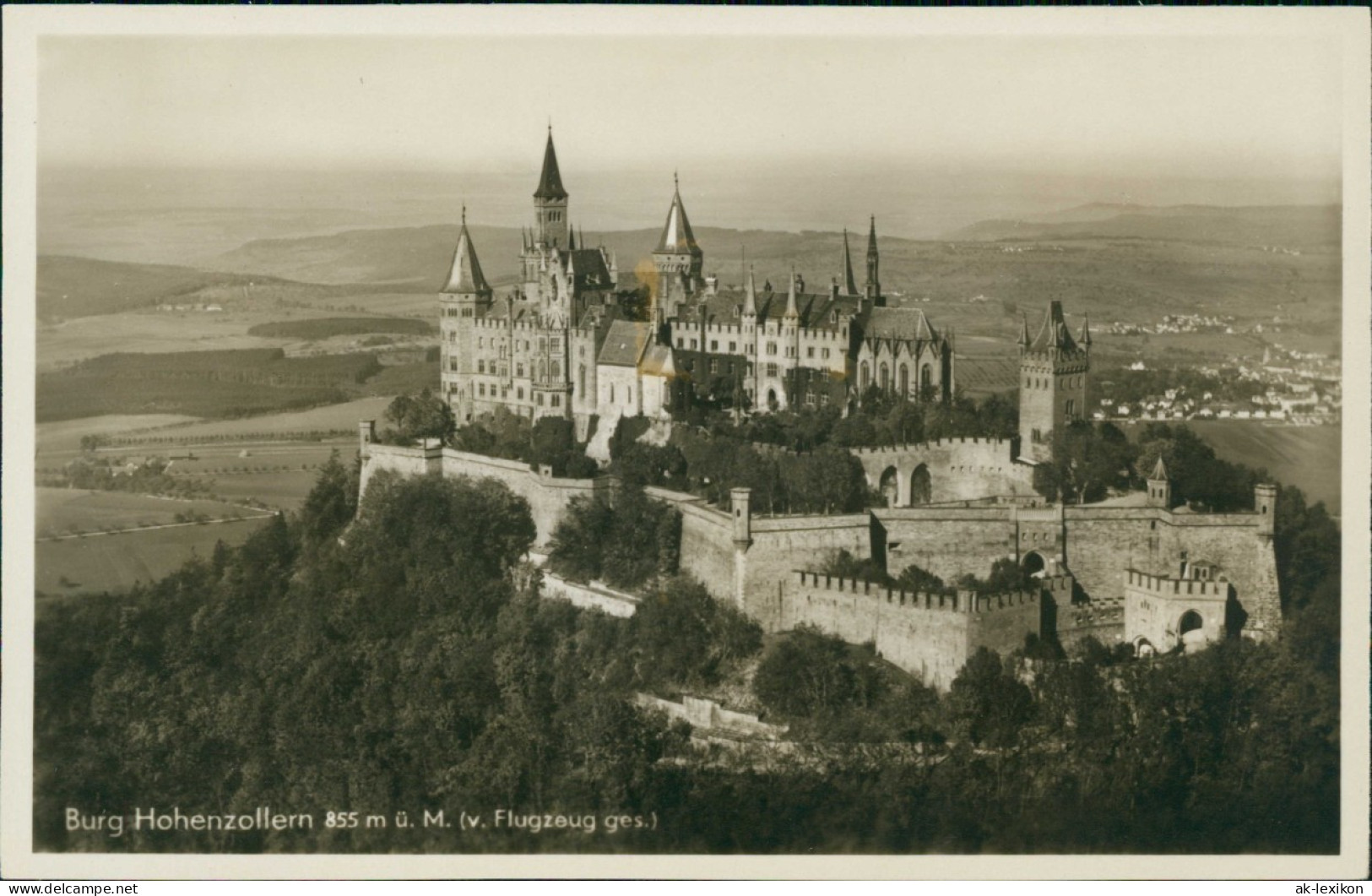 Ansichtskarte Hechingen Burg Hohenzollern Vom Flugzeug Aus Gesehen 1940 - Hechingen