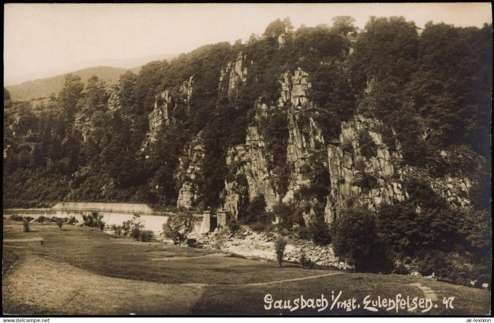 Gausbach-Forbach (Baden) Eulenfelsen, Befestigung - Fotokarte 1926 - Forbach