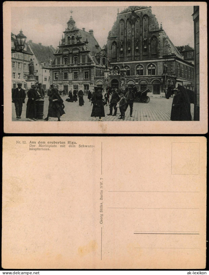 Riga Rīga Ри́га Der Marktplatz  Schwarzhäupterhaus Während Der Besetzung 1918 - Lettonie